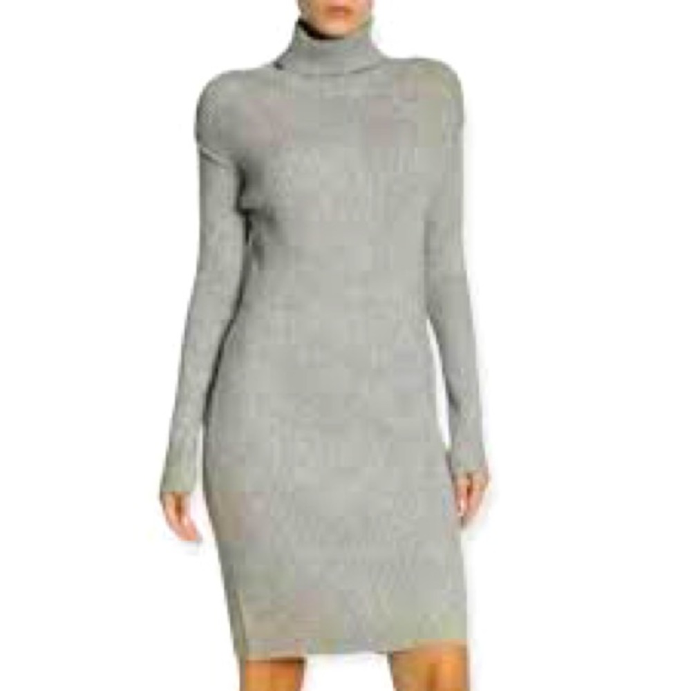 Solutions Gray Turtleneck Sweater. Bodycon, Lightweight, Casual, Career.